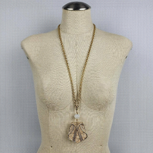 Simon Chang Gold & Cream Pendant Necklace